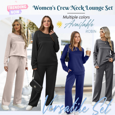 🔥LAST DAY 60% OFF💓Women's Crew Neck Top & Drawstring Pants Set