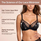 ⏳LAST DAY SALE ONLY￡10.99! ✨Women's Mermaid Scales Lace Minimiser Bra Full Cup Wide Side Bands Adjustable Straps