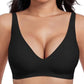 🎅Christmas Sale 50% Off💕 2026 NEW Jelly Wireless Womens Comfortable Wireless Bras Push Up Bralettes Seamless Tshirts Bras Deep V Everyday Bras