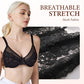 ⏳LAST DAY SALE ONLY￡10.99! ✨Women's Mermaid Scales Lace Minimiser Bra Full Cup Wide Side Bands Adjustable Straps