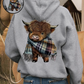 💖LAST DAY SALE 50% OFF!!🎁Cute Highland Cow Cozy Fleece-Lined Hooded Sweatshirt🦬