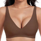 🎅Christmas Sale 50% Off💕 2026 NEW Jelly Wireless Womens Comfortable Wireless Bras Push Up Bralettes Seamless Tshirts Bras Deep V Everyday Bras