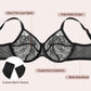 ⏳LAST DAY SALE ONLY￡10.99! ✨Women's Mermaid Scales Lace Minimiser Bra Full Cup Wide Side Bands Adjustable Straps