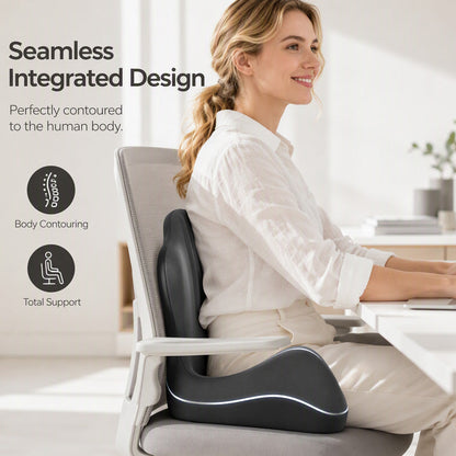 ⏳ LAST DAY SALE 49% OFF!!!🪑 Ergonomic Memory Foam Seat Cushion with Back Support – Stay Comfortable All Day, Perfect for Office, Car & Home ✨