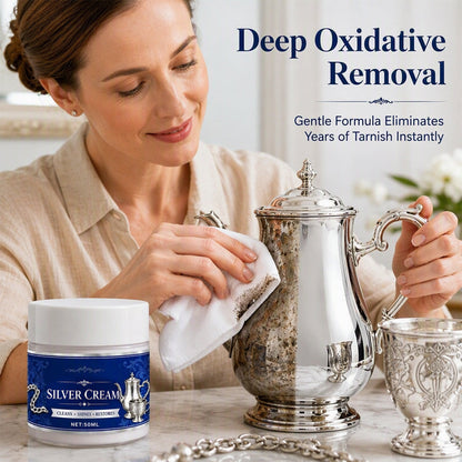 ⏳LAST DAY SALE ONLY￡6.99! 🎂✨ Silver Shine Restoring Cream – Removes heavy tarnish & oxidation, restores mirror-like brilliance. Forms protective shield – keeps silver gleaming for weeks! 💎🛡️