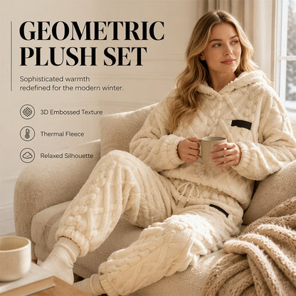 ⏳LAST DAY SALE –  50% OFF!🔥🍂 Embossed Geometric Plush Set – Timeless Comfort & Effortless Style For Every Occasion